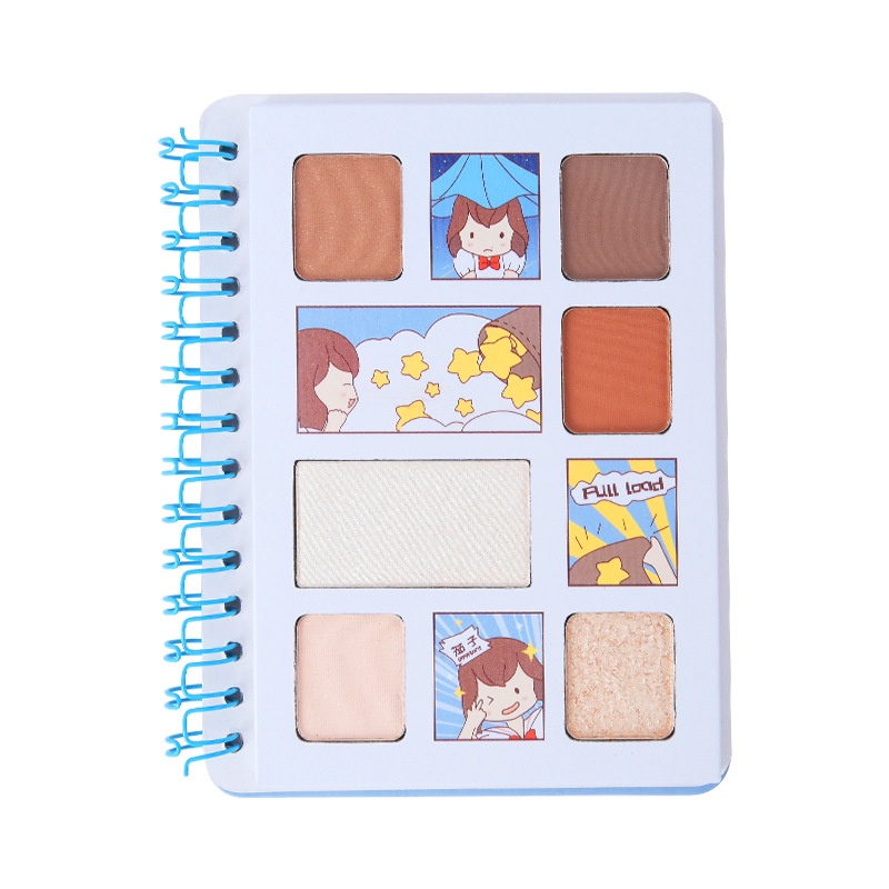 Eyeshadow Palette 6 Colors Earth Tone Milk Tea Fashion Notebook Style Girls