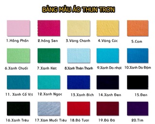 ÁO THUN TRƠN ĐỦ MÀU ĐỦ SIZE