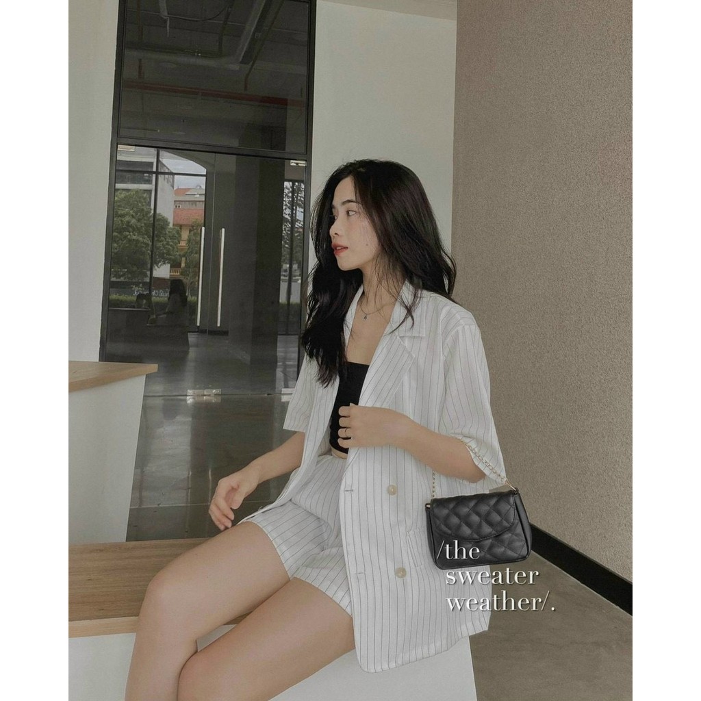 Mình rất ưng phong cách này nè😌😌😌 ❤️  SET ÁO VEST KẺ SỌC  + SHORT Chất đẹp may kĩ xinh lắm luôn nha, hàng về luôn nha, a