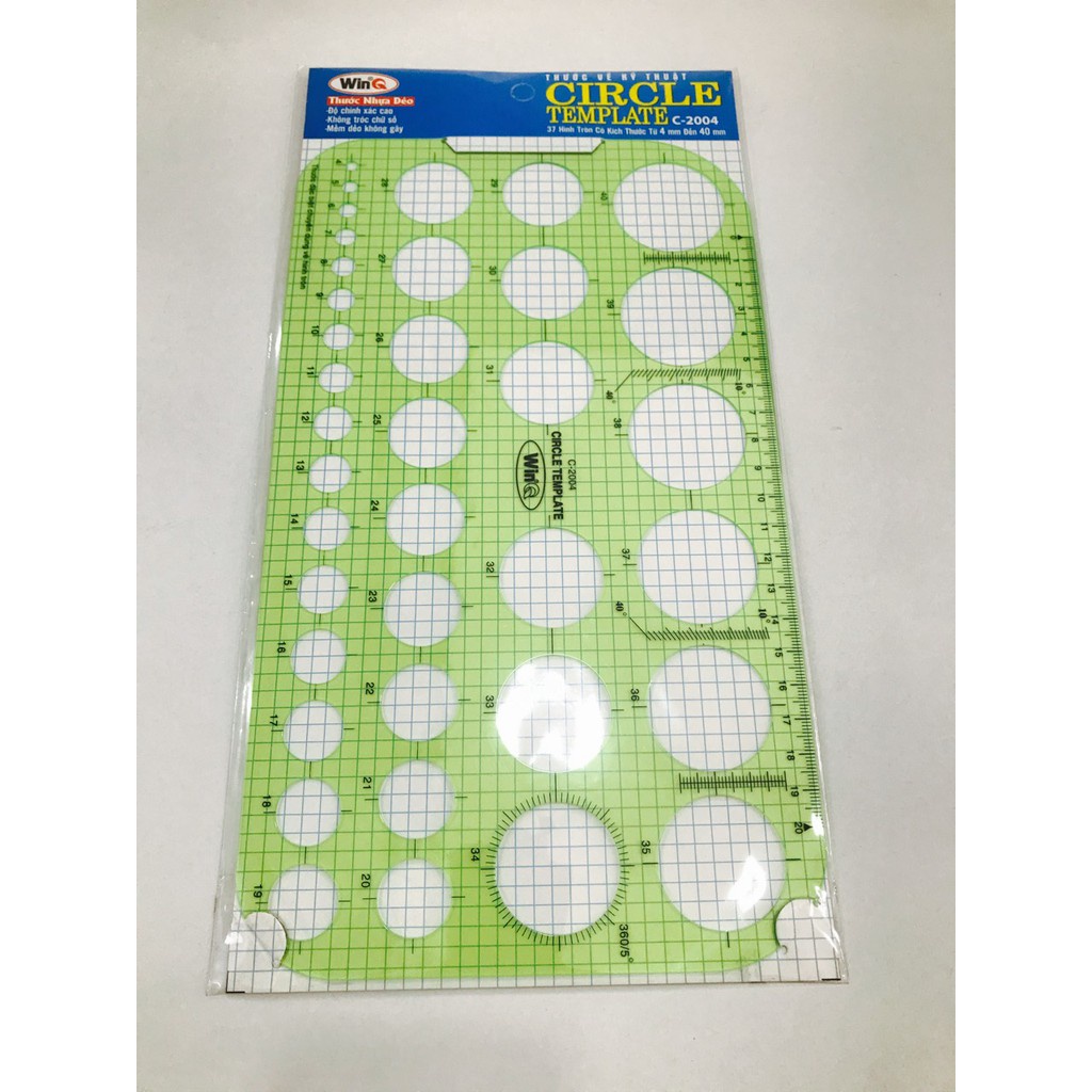 Thước kẻ hình tròn WinQ C - 2004 làm bằng nhựa dẻo chất lượng cao, có vạch kẻ chia độ và chia kích thước chính xác.