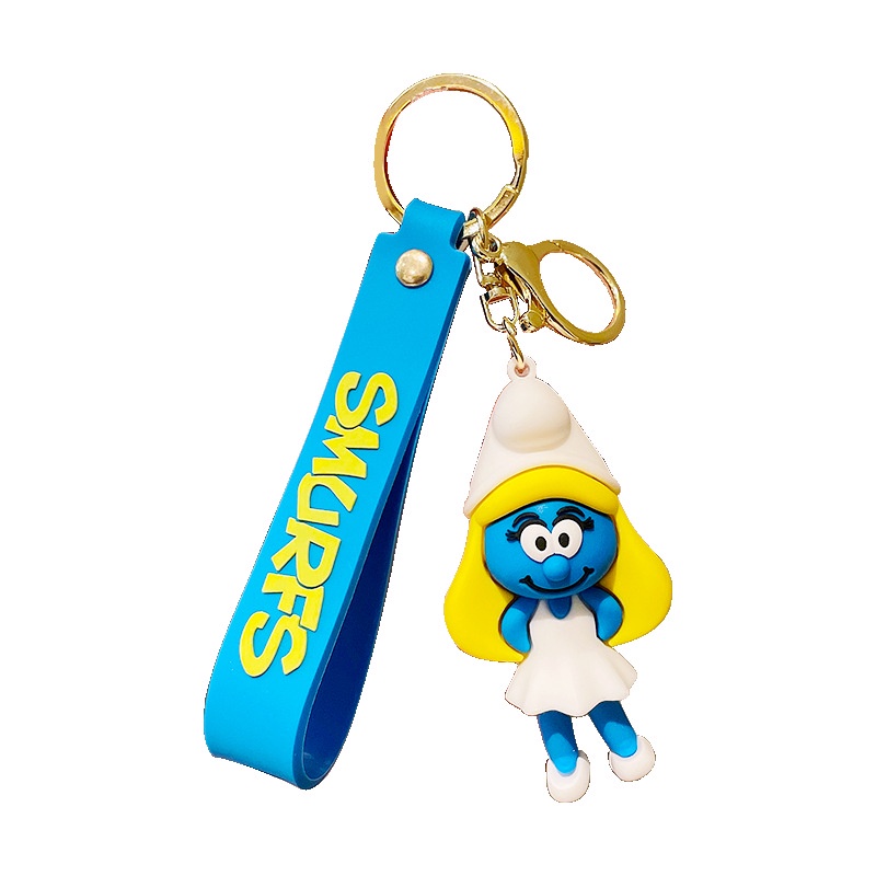 Móc Khóa Silicon Hình Smurf Hoạt Hình Sáng Tạo Dễ Thương