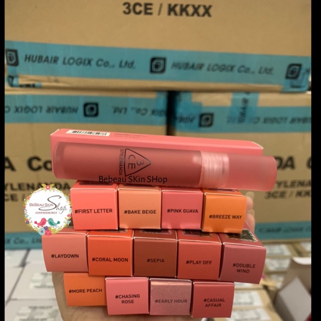 Son Tint 3CE Blur Water Tint Lâu Trôi Không Lem Khi Đeo Khẩu Trang Sepia Laydown First Letter Casual Affair - Bebeau