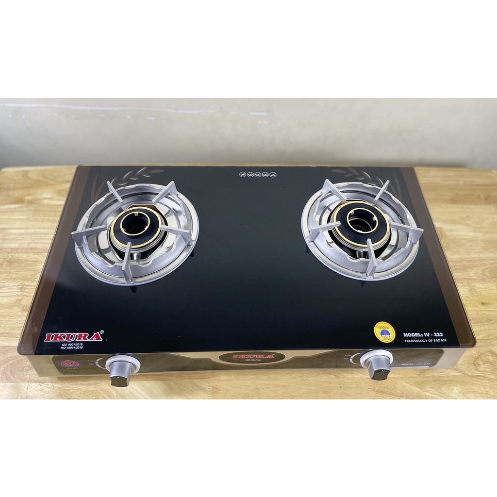 Bếp gas đôi mặt kính chịu nhiệt IKURA - 222