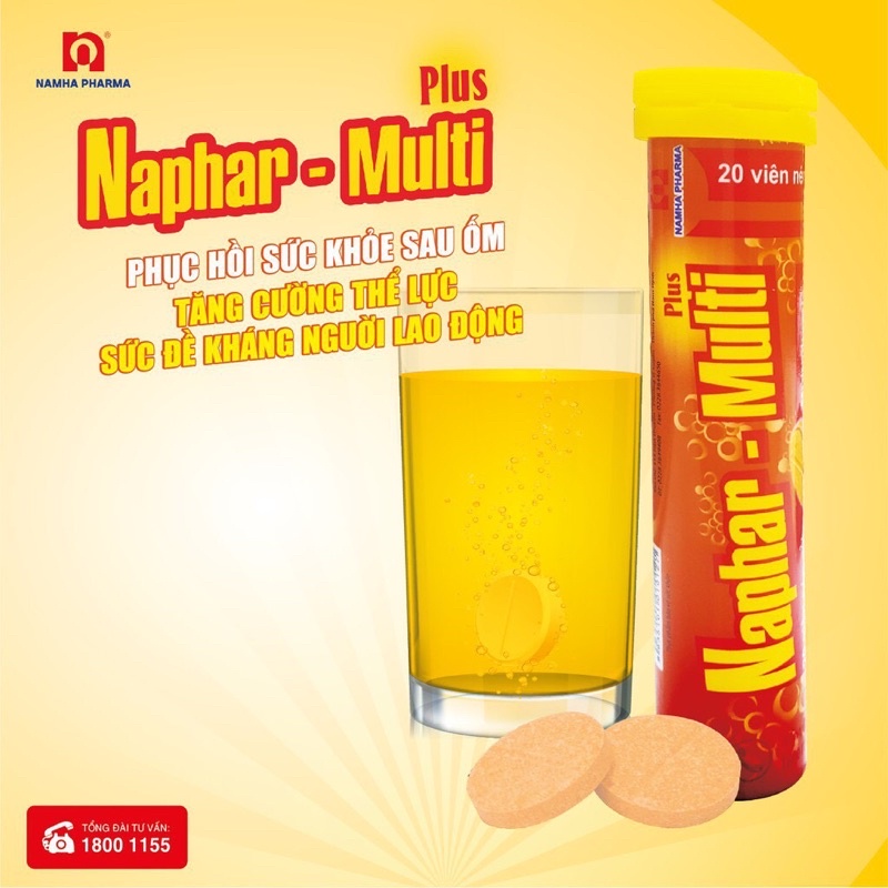Viên sủi Naphar-Multi Plus hỗ trợ tăng cường sức khỏe, nâng cao sức đề kháng