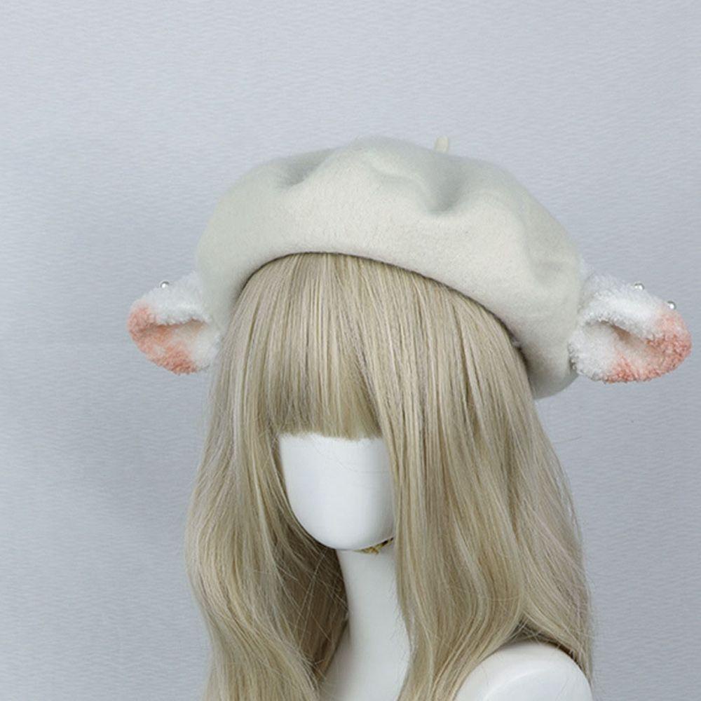Mũ Beret 20cm Màu Kẹo Ngọt In Họa Tiết Động Vật Dễ Thương Thời Trang