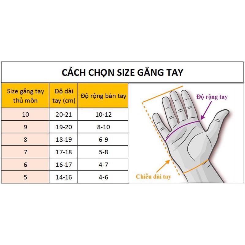 găng tay thủ môn CAO CẤP, DÍNH BÓNG size 7,8,9,10