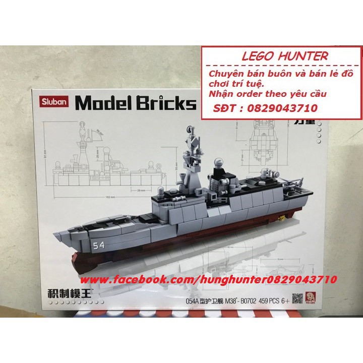 Lego Army Sluban M38 B 0702 Bộ lắp ráp mô hình tàu khu trục hải quân