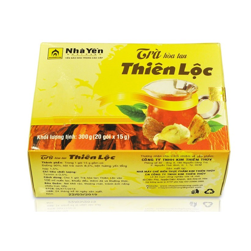 TRÀ THIÊN LỘC HÒA TAN HỘP 20 GÓI Y085 Nhà yến Nha Trang | BigBuy360 - bigbuy360.vn