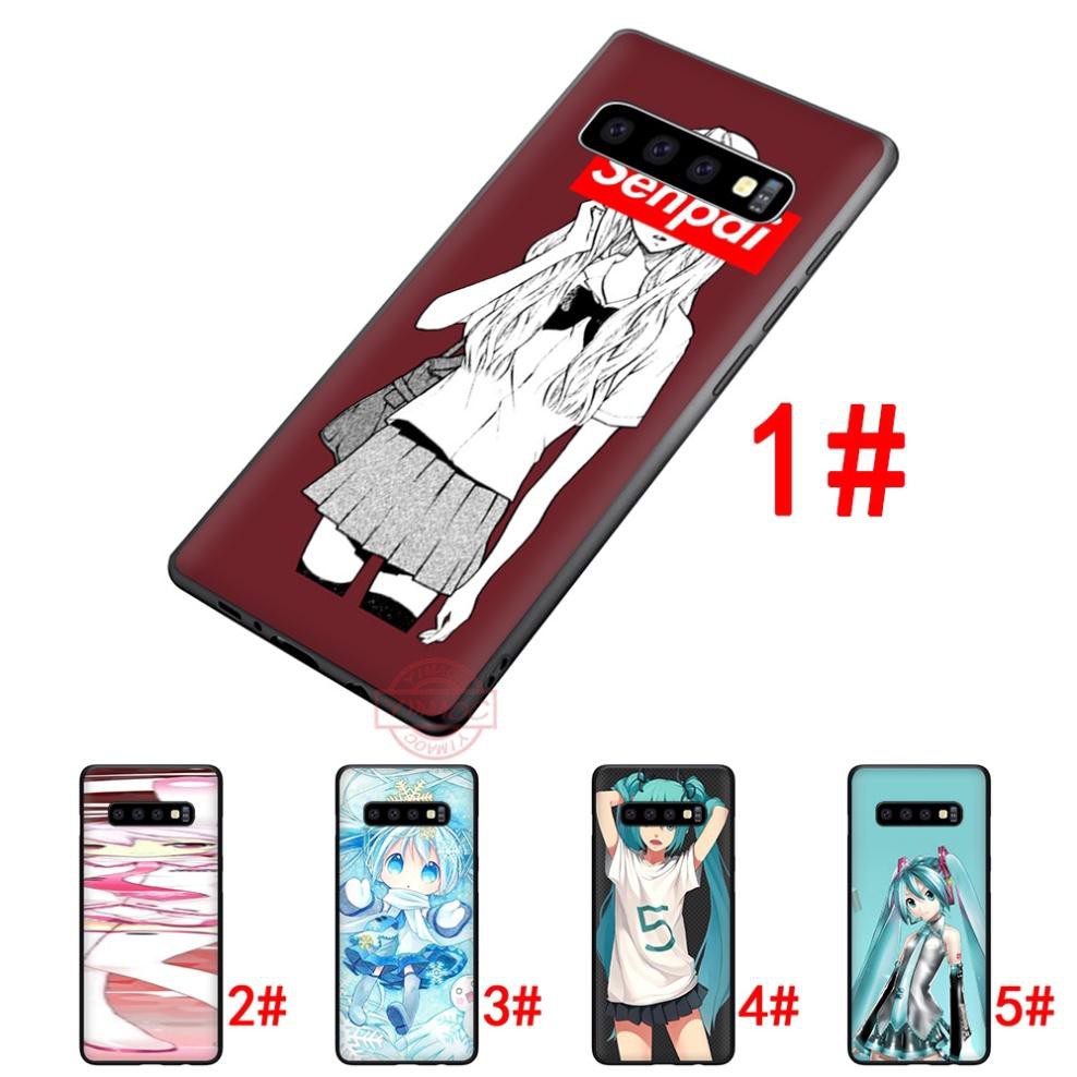 Ốp điện thoại in hình Anime Hatsune Miku thời trang cho Samsung Galaxy S7 Edge S8 S9 S10 Plus Note 8 9