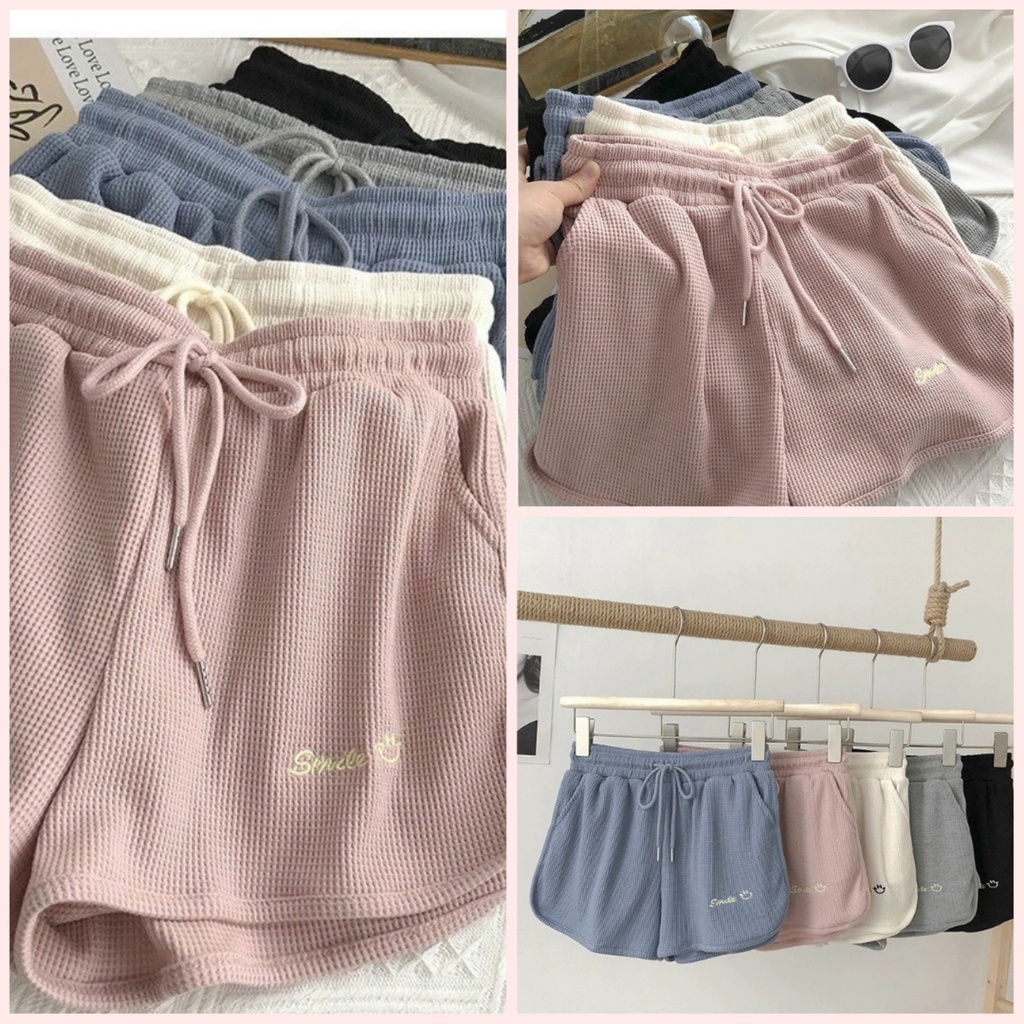 Quần đùi tổ ong Chất tổ ong dầy đẹp, full 5 màu, hình thêu, hàng đẹp