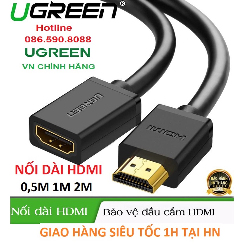 Dây Nối Dài HDMI 0,5m 1m 2m Ugreen 10140 10141 10142 Cao Cấp - Hàng Chính Hãng BH 18 tháng