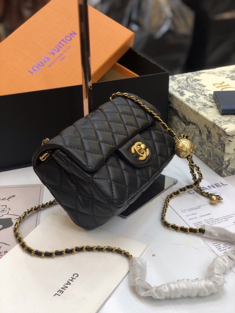 Túi classic super màu đen dây rút size 20cm