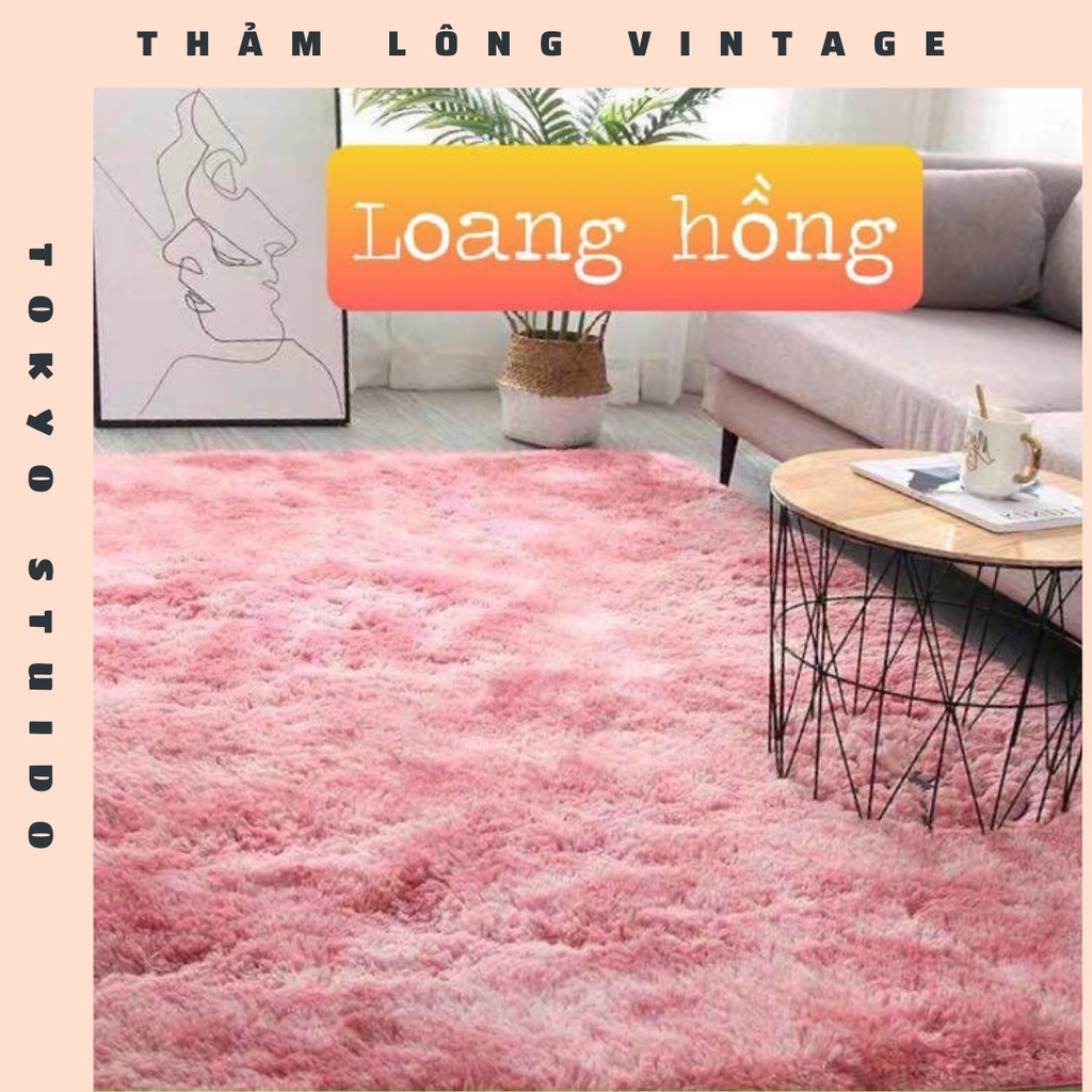 Thảm Lông Loang Trải Sàn Lông dày đẹp ( Kích Thước 1m6 x 2m - Mặt Sau Chồng trơn trượt)