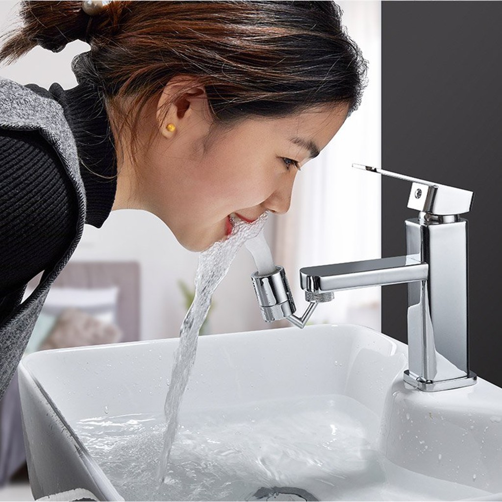 Đầu gắn vòi nước xoay 720 độ, bằng đồng thau cao cấp Waternymph 4.01.A039G, tăng áp, tiết kiệm nước