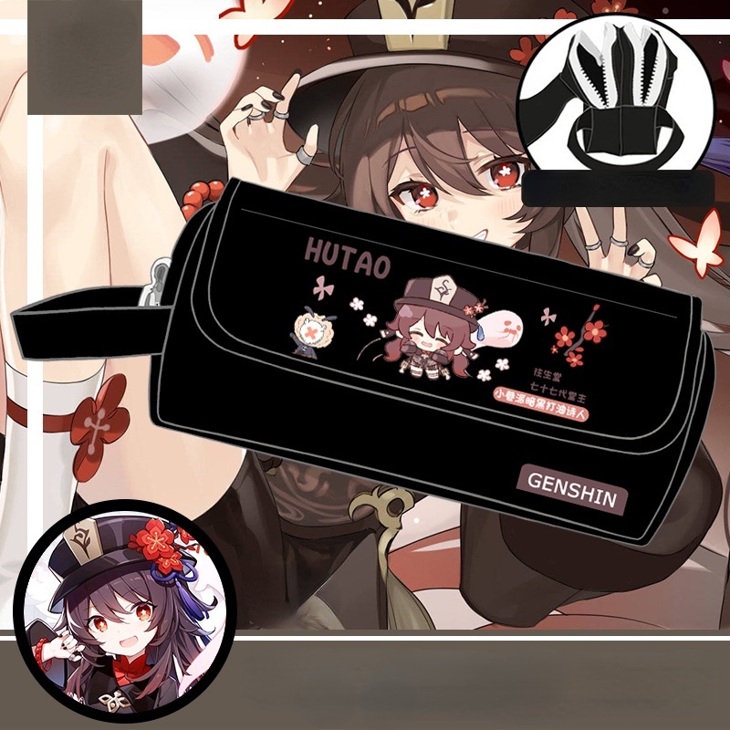 Hộp Bút Vải Bạt Hình Hoạt Hình Ganyu Eula Q Cho Trẻ Em