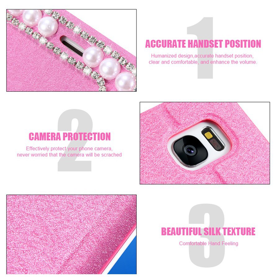 Bao da kim tuyến đính ngọc trai sang trọng cho Samsung Note 5 8 | BigBuy360 - bigbuy360.vn