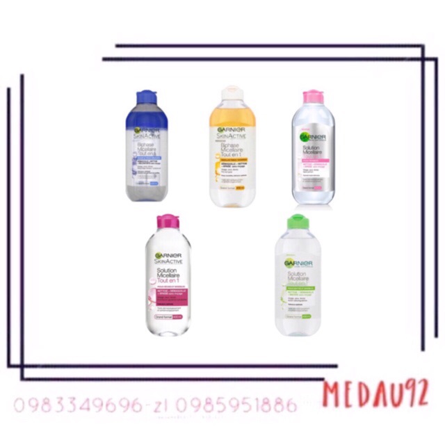 Nước tẩy trang Garnier Micellar Cleansing Water 400ml Pháp