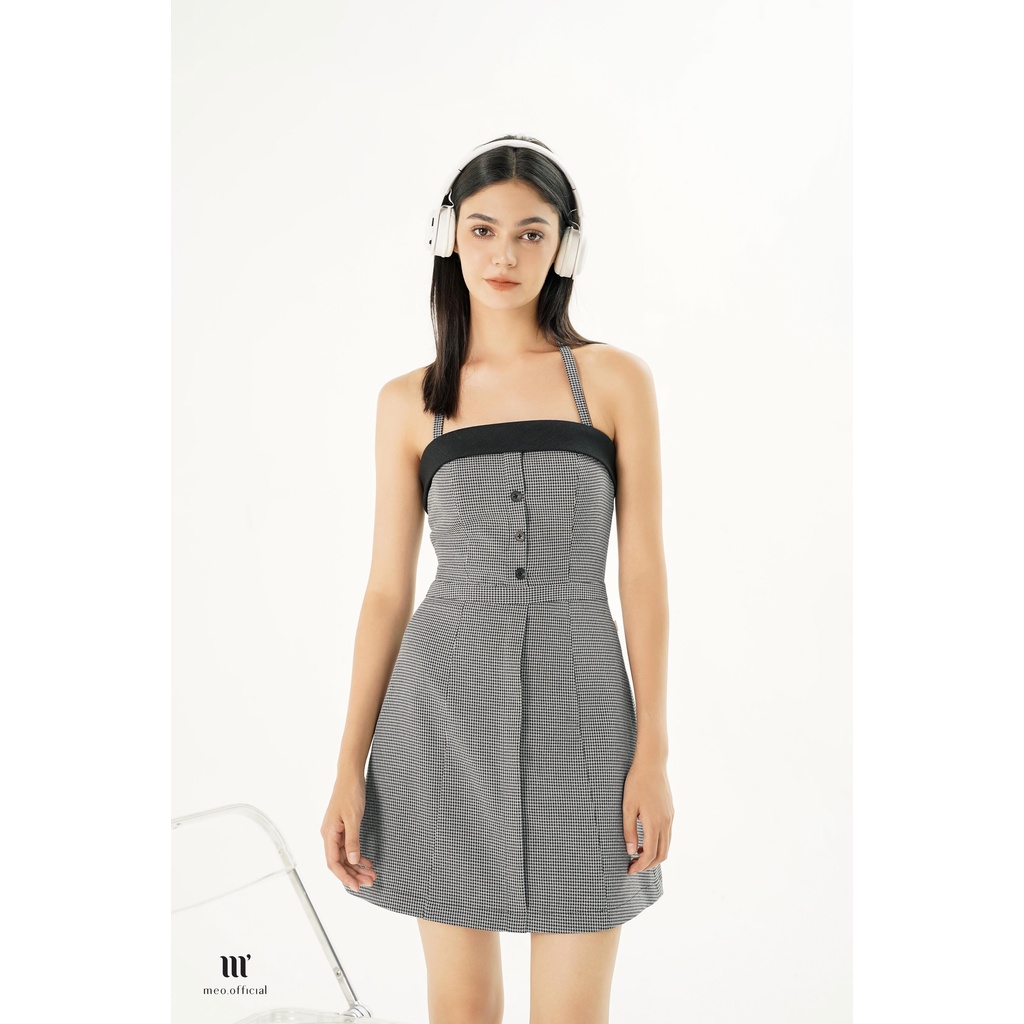 Váy Đầm không tay phối dây buộc cổ dáng ôm Sexy Linata