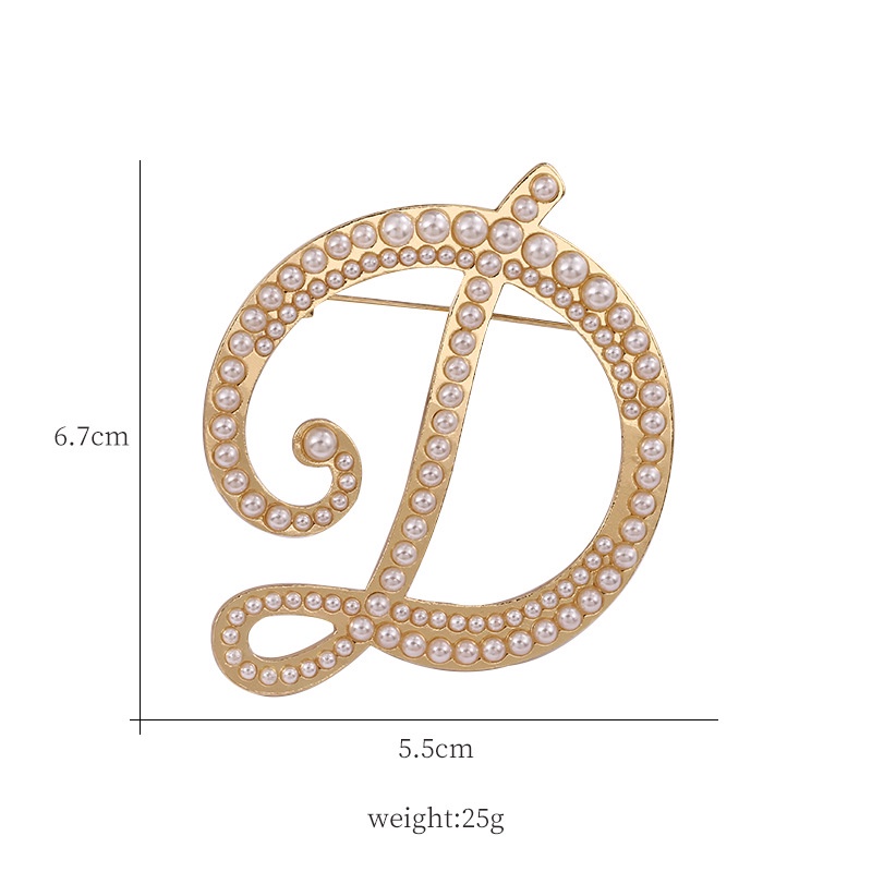 Trâm Cài Áo Hình 26 Chữ Cái Đính Ngọc Trai Thời Trang