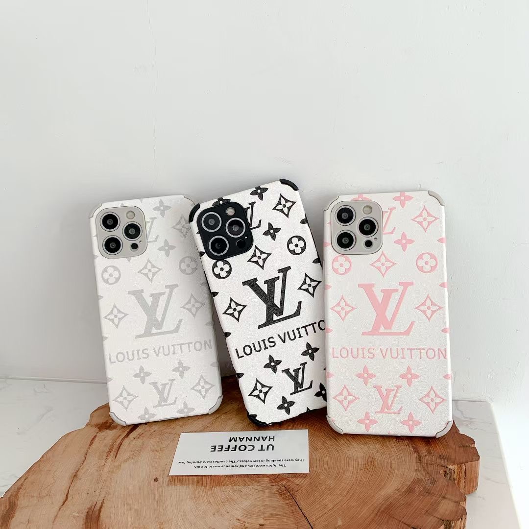 Ốp điện thoại phối da cừu mềm mại họa tiết LV cho Iphone 8 / 11 / 12pro Xs Max 7plus
