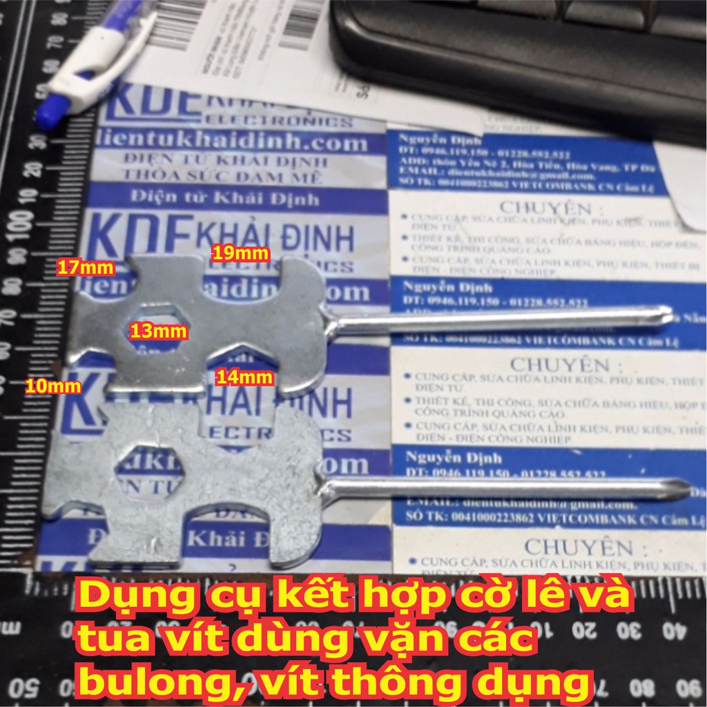 2 cái Dụng cụ kết hợp cờ lê và tua vít dùng vặn các bulong, vít thông dụng kde5907