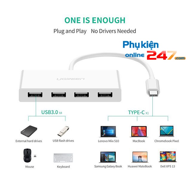 Bộ chia cổng USB type C cho Macbook Air 2018