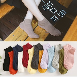 Set 5 đôi vớ cổ ngắn màu trơn