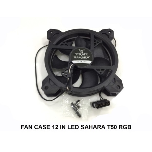 Fan case Led 12cm Shahara T50 RGB - Loại Tốt - Làm Mát Thùng CPU - Màu đen, Có ốc Vặn Kèm Theo