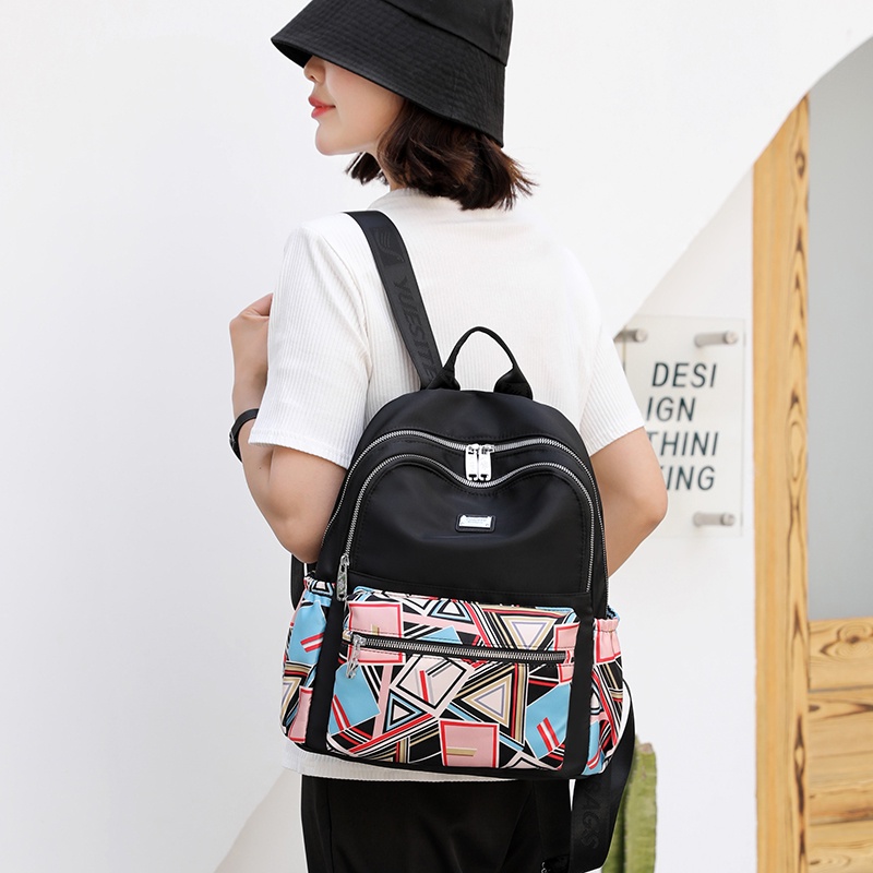 Ba Lô Nữ Nhỏ Gọn Phong Cách Hàn Quốc, Nhiều Ngăn, Chống Thấm Nước, Đựng Vừa Giấy A4 Và Ipad