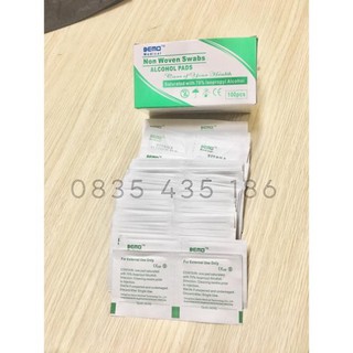 Gạc thấm cồn hộp 100 miếng-bông tẩm cồn