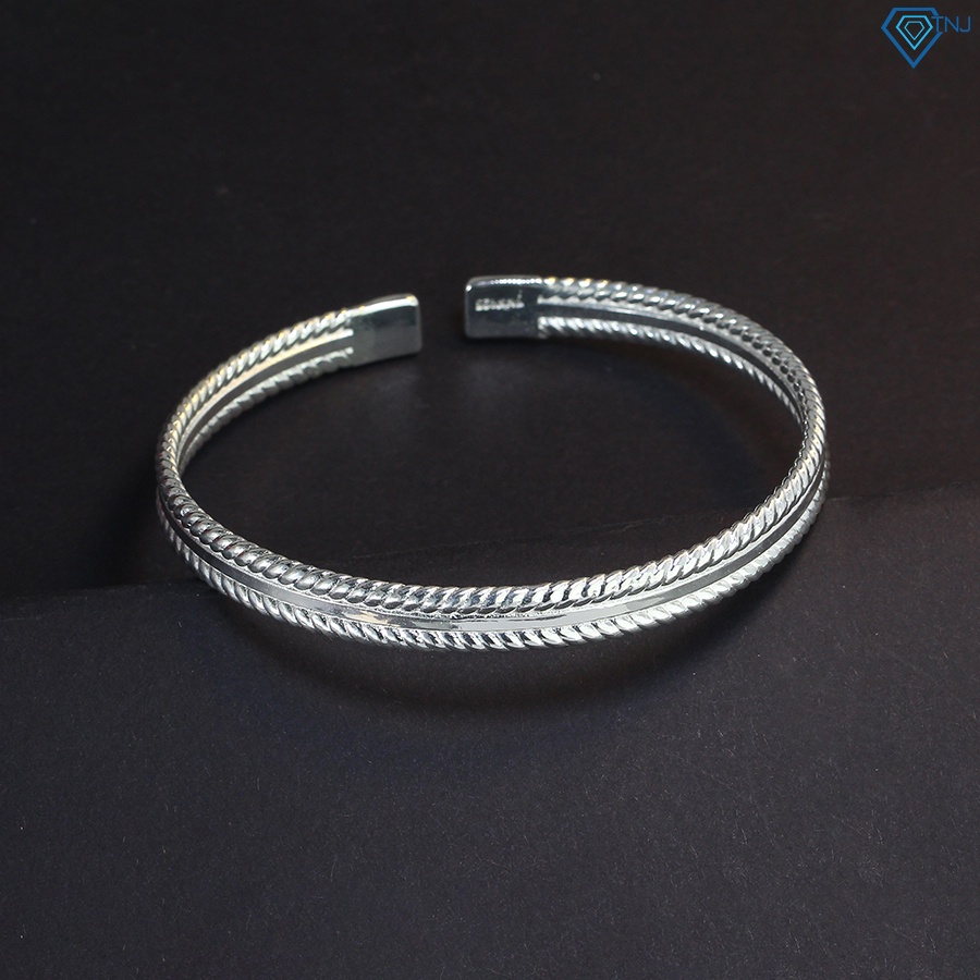 Vòng tay bạc nam 925 dạng kiềng cá tính LTA0049 - Trang sức TNJ