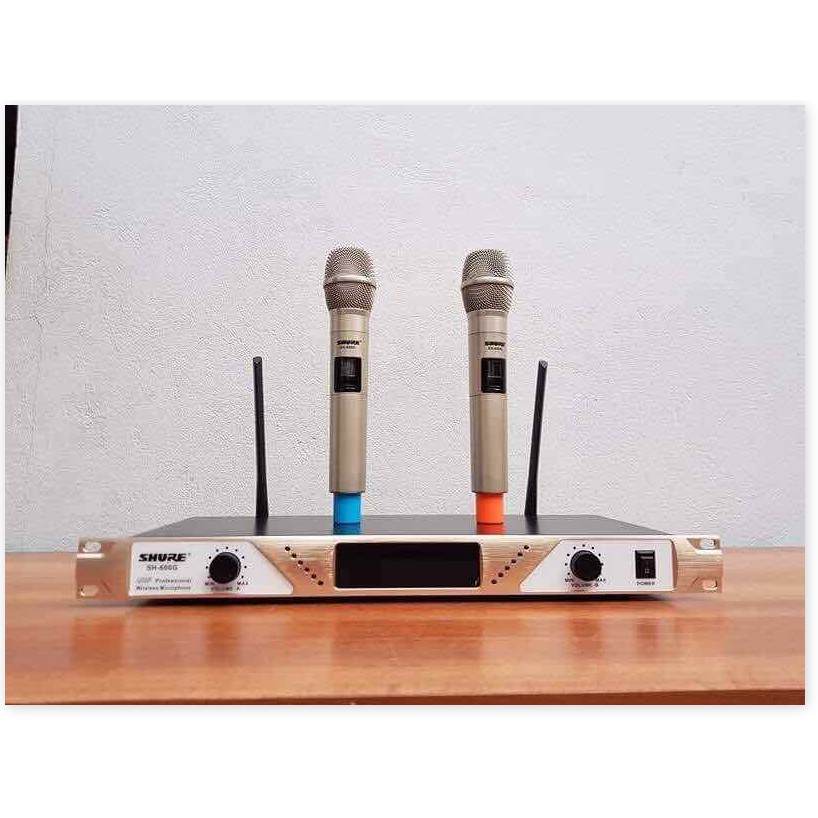 [SALE OFF 50 %] Bộ Đầu Thu+2 Mic không dây Cao Cấp SH-600G Hát Karaoke Gia Đình  Mic không dây  Shure SH-600G .Loại đầu