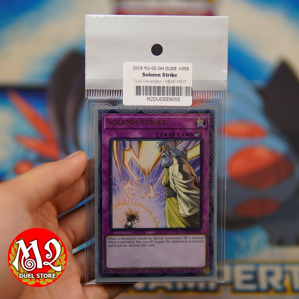 Thẻ bài yugioh DUDE-EN055Solemn Strike - Ultra Rare -  Bảo quản M2SCCQ-LITE