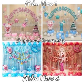 Đủ Giống hình Set Bóng có rèm trang trí thôi nôi bé tuổi heo trang trí sinh nhật bé trai bé gái