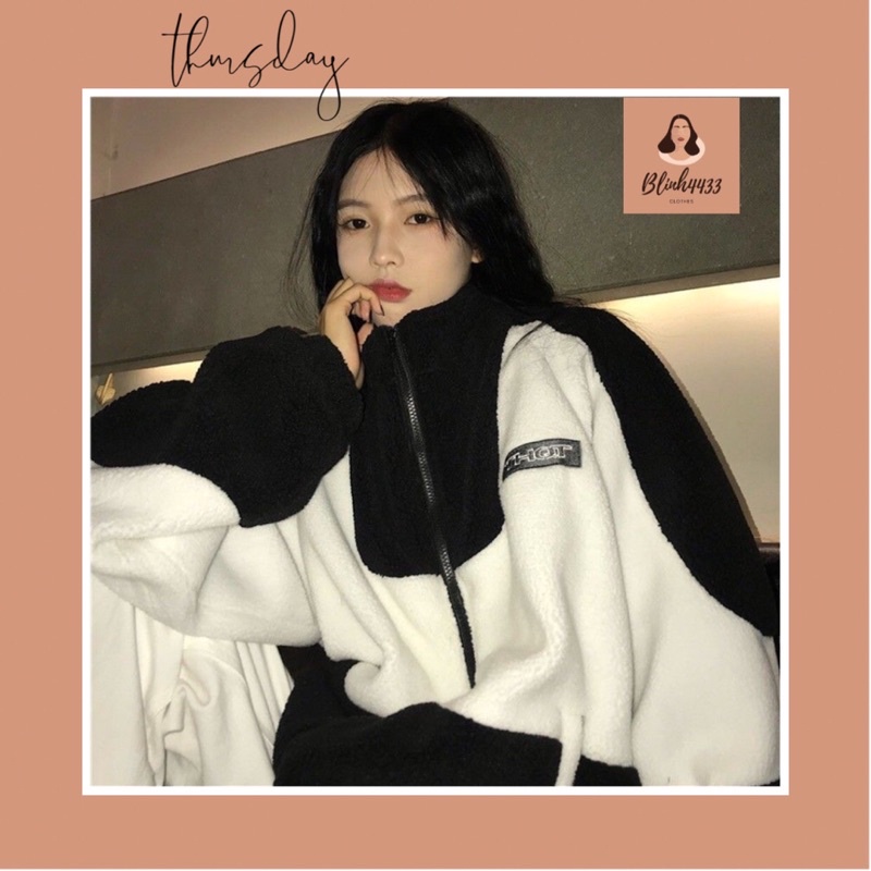 [Ảnh thật] Áo khoác chất lông cừu, bông form rộng nam nữ 1 lớp