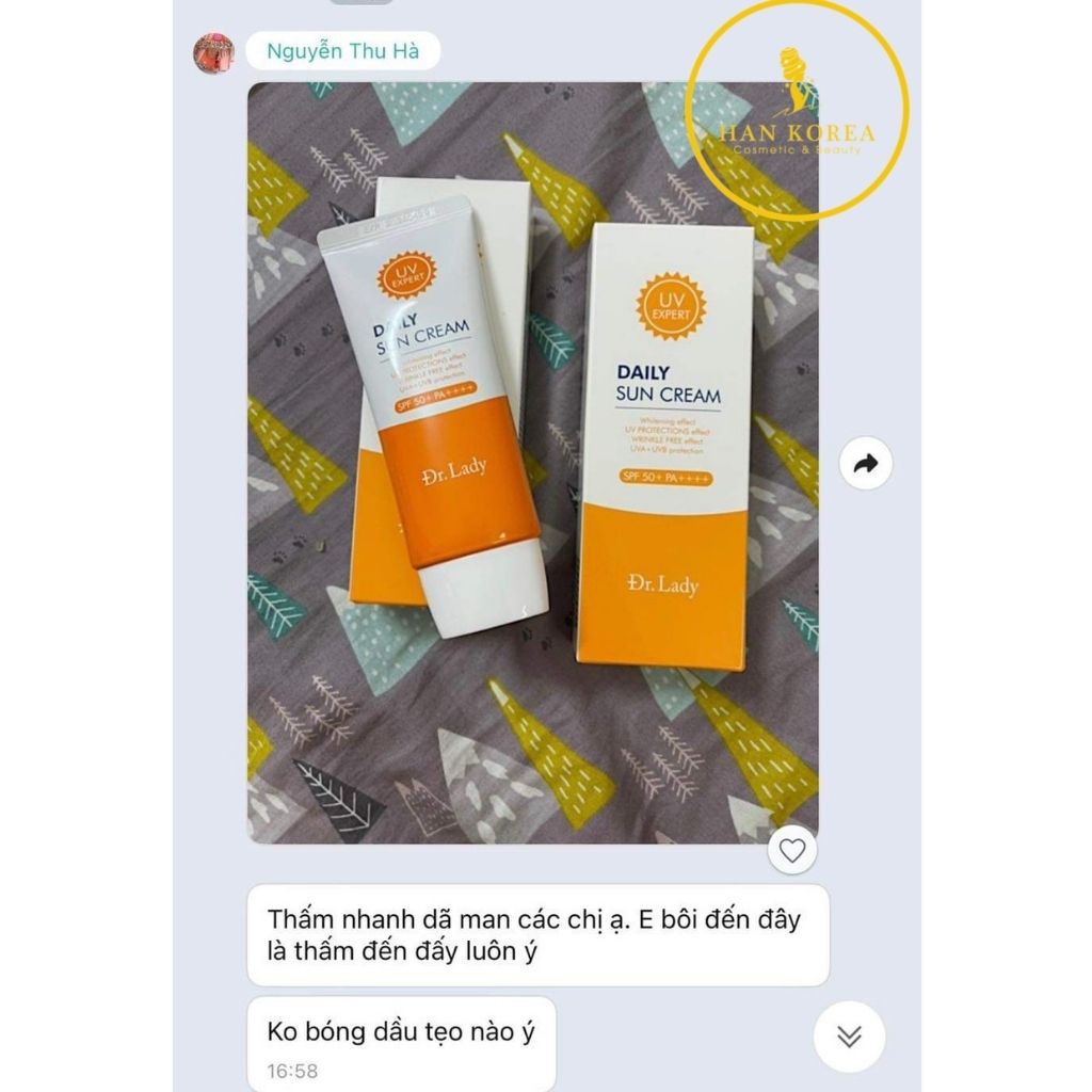 Kem chống nắng DAILY SUN CREAM 3 IN 1 SPF50+ PA ++++ 60ML Mẫu mới - HANKOREA