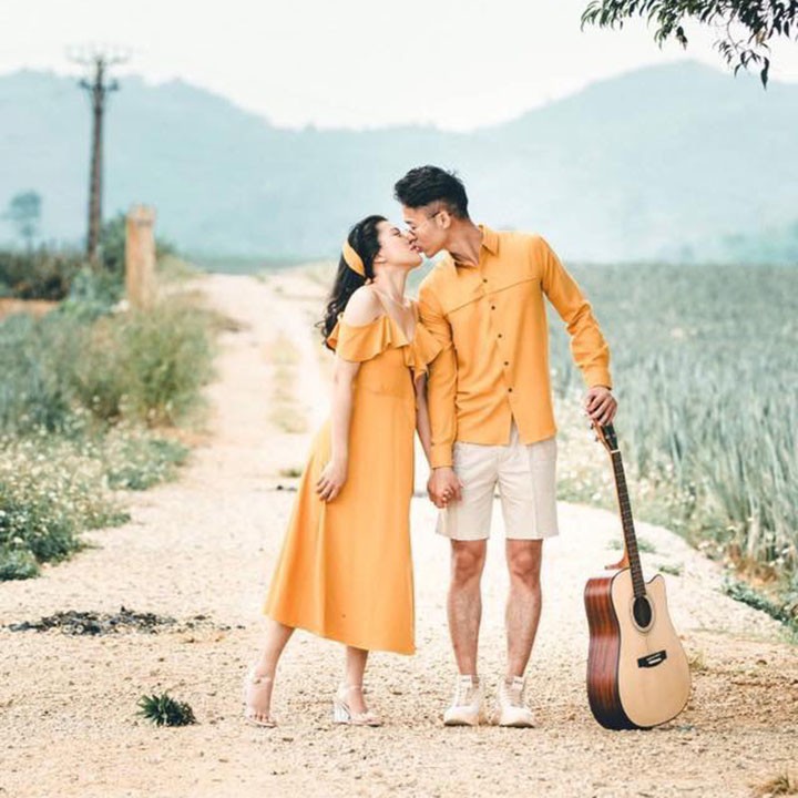 SET ÁO CẶP ĐẦM RỚT VAI, ÁO ĐÔI