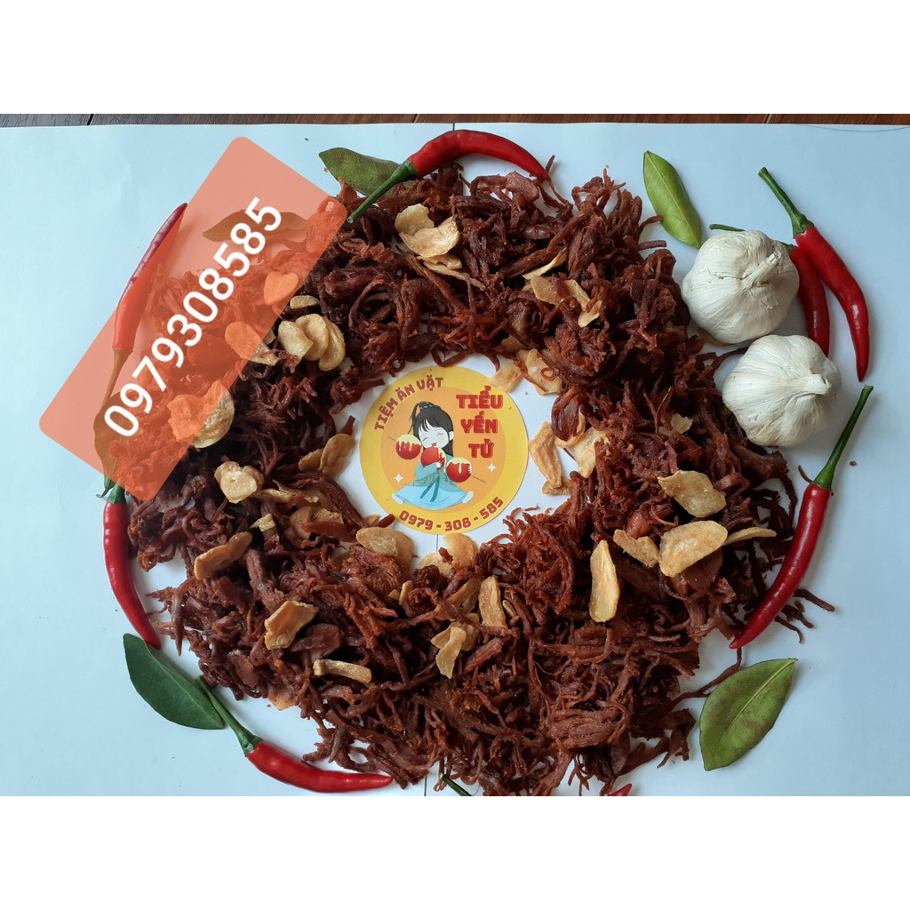 Khô heo, khô lợn ngập bơ tỏi 100gr Loại 1 mềm ngon cay vừa, đồ ăn vặt Hà Nội | BigBuy360 - bigbuy360.vn
