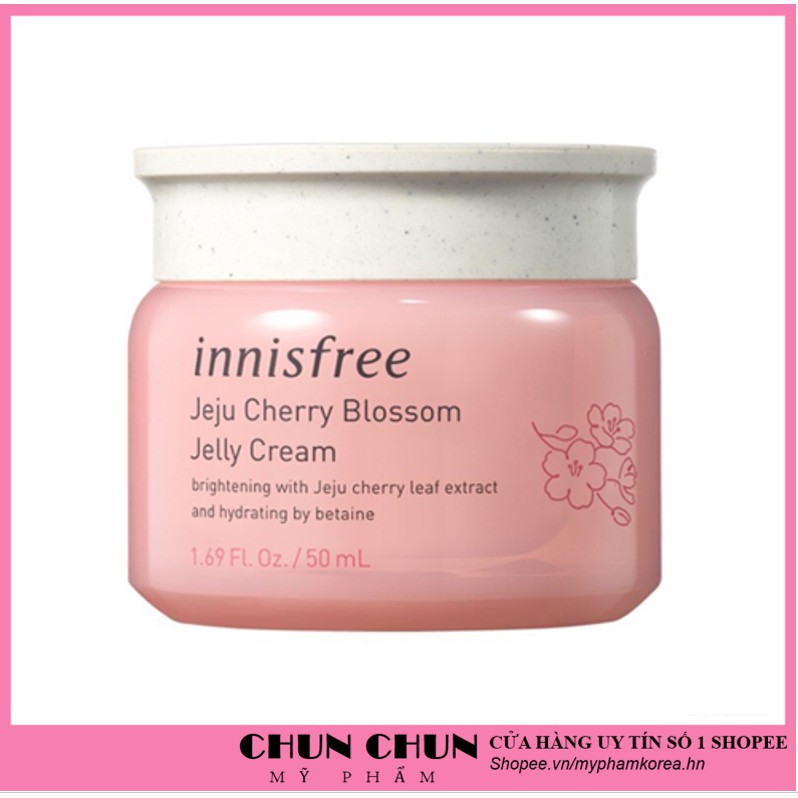 Kem dưỡng ẩm dưỡng trắng sáng da từ hoa anh đào đảo Jeju innisfree Cherry Blossom Jelly Cream Hàn Quốc 50ml