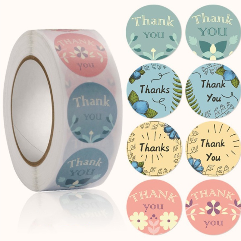 Set 500 miếng dán in chữ Thank You độc đáo trang trí đồ thủ công