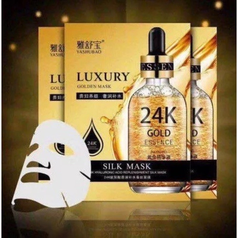 1 Hộp 10 miếng Mặt nạ lụa vàng 24k Goldzan Silk Mask chính hãng