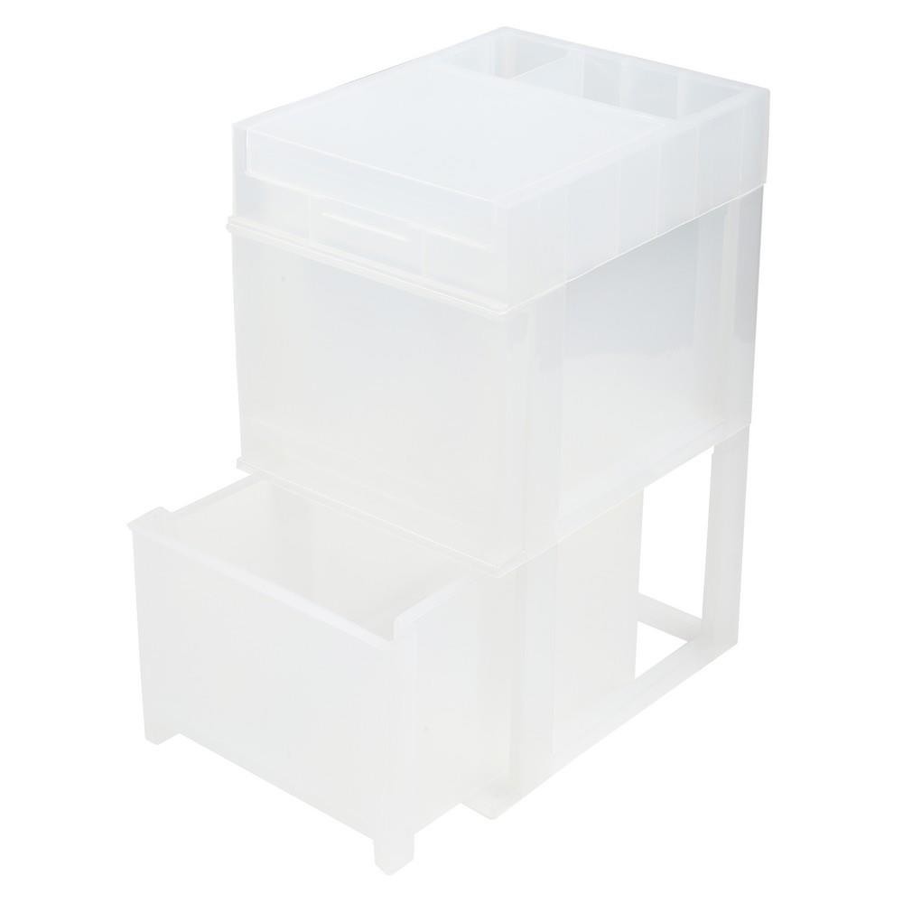HomeBase DKW Tủ nhựa mini 2 tầng để bàn Thái Lan W17xD21.2xH32 màu Trắng