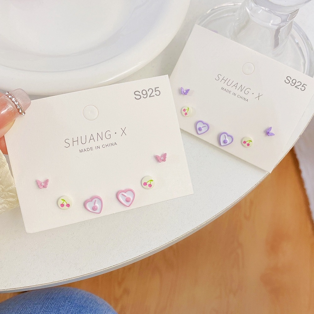 Bông Tai Mạ Bạc 925 Hình Hoa Anh Đào Dễ Thương