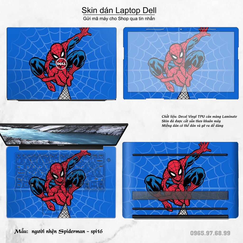 Skin dán Laptop Dell in hình người nhện Spiderman (inbox mã máy cho Shop)