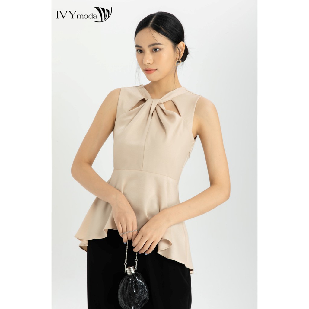 Áo peplum nữ cổ cách điệu thiết kế IVY moda MS 15M6532