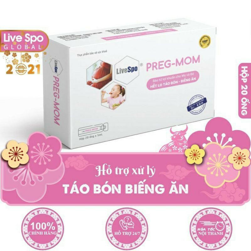 Preg Mom Bào tử lợi khuẩn chống táo bón cho Mẹ & Bé