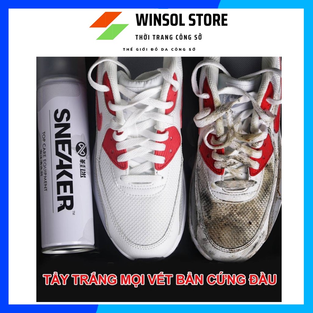 Chai xịt tạo bọt vệ sinh giày Sneaker cao cấp, dễ dàng vệ sinh sạch những đôi giày sneaker hay thể thao