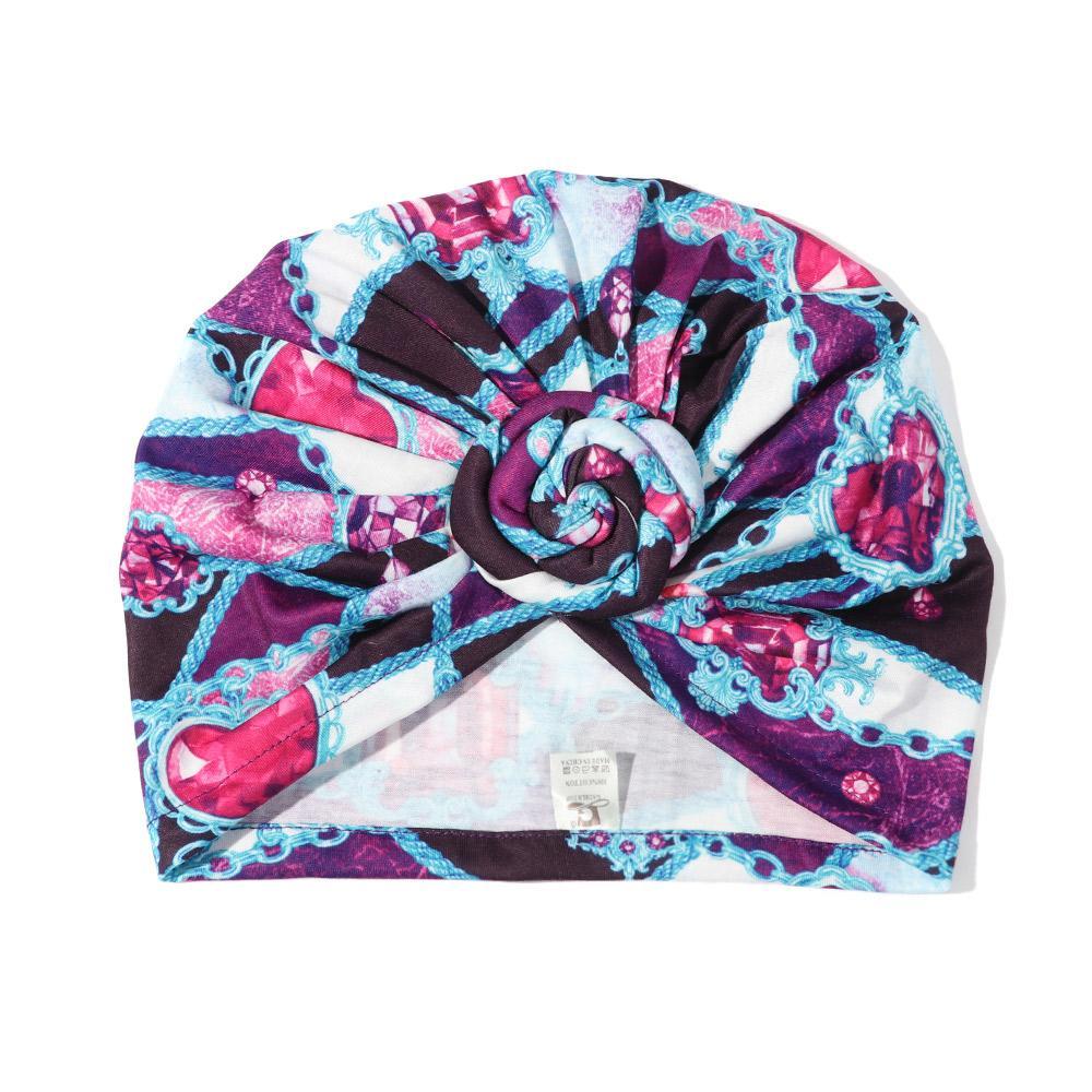 Orentlii Mũ Trùm Đầu Bằng Cotton Mềm Mại In Họa Tiết Hoa Thắt Nút Trước