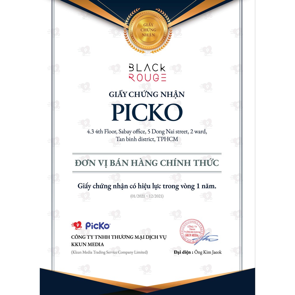 Son Kem Lì Mịn Mượt Nhẹ Môi Black Rouge Half N Half Water Velvet PICKO