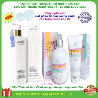 BỘ TẮM TRẮNG MEDIFFERENT VÀ LOTION LOUV CELL DƯỠNG TRẮNG MAKE UP BODY